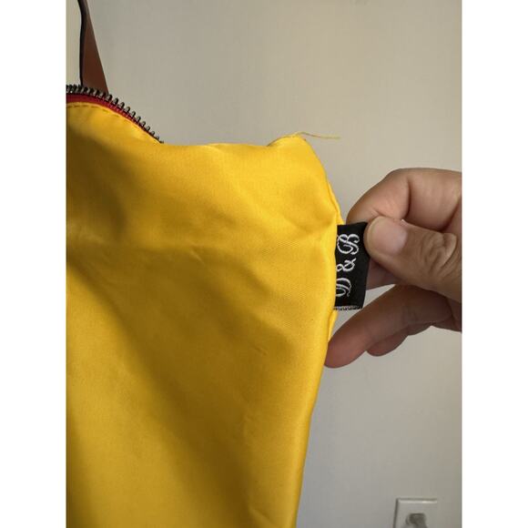 Dooney & Bourke Wayfarer Zip Tote Yellow Nylons Leather Trim Shoulder Handbag - Picture 3 of 7